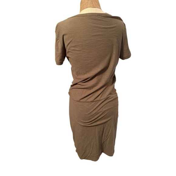 JAMES PERSE dress SZ 2 M brown short SLEEVE MIDI BODYCON PULLOVER T-shirt - Picture 2 of 8